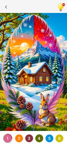 Cabin & House Paint by Numbers iPhone screenshot
