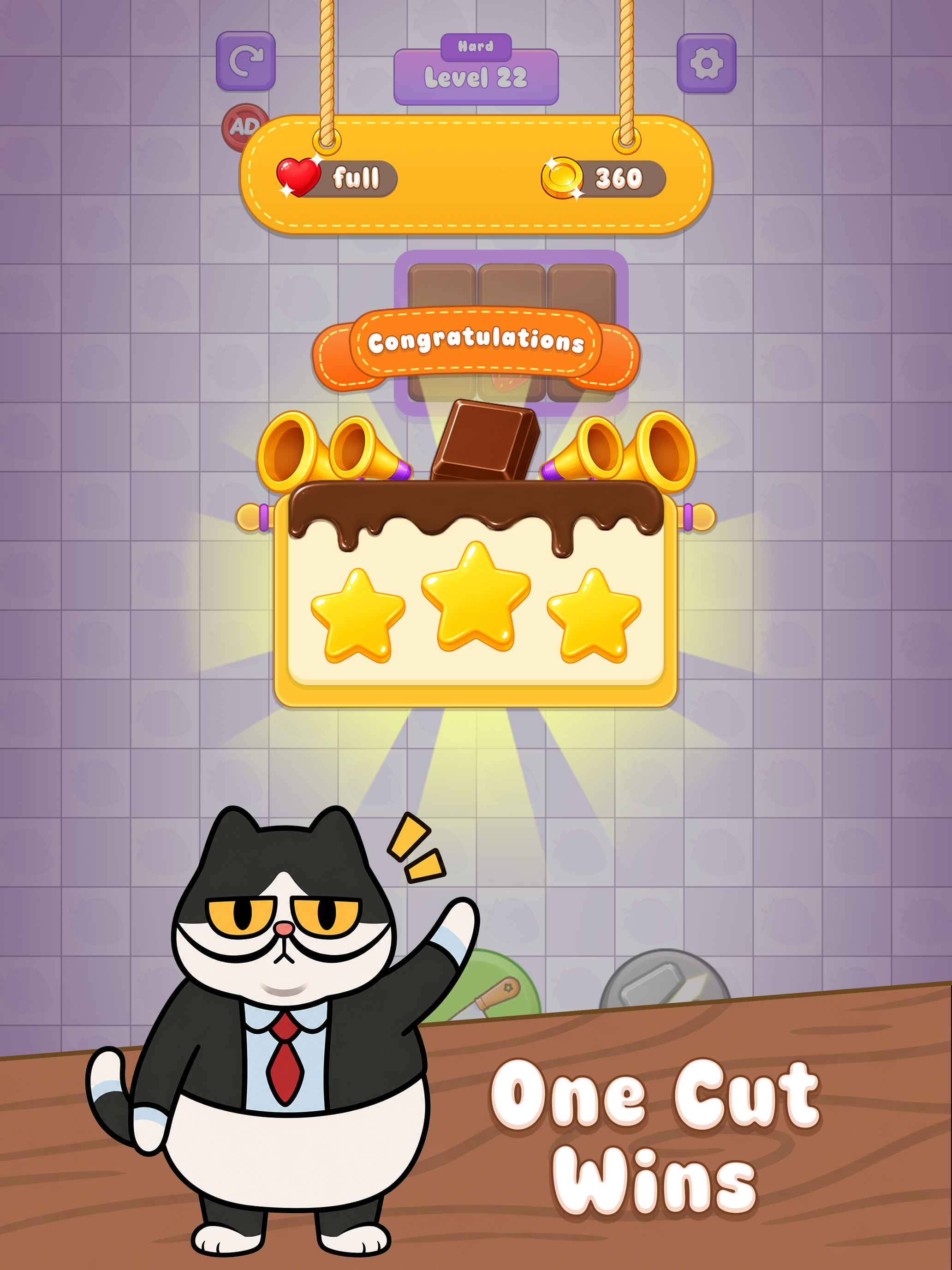 Cat Cuts Chocolate