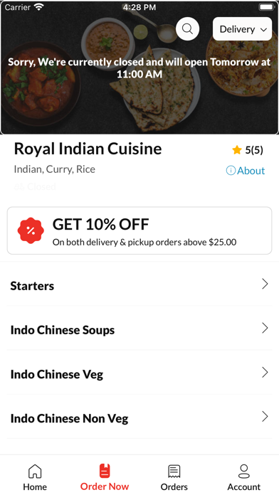 Royal Indian Cuisine. Screenshot
