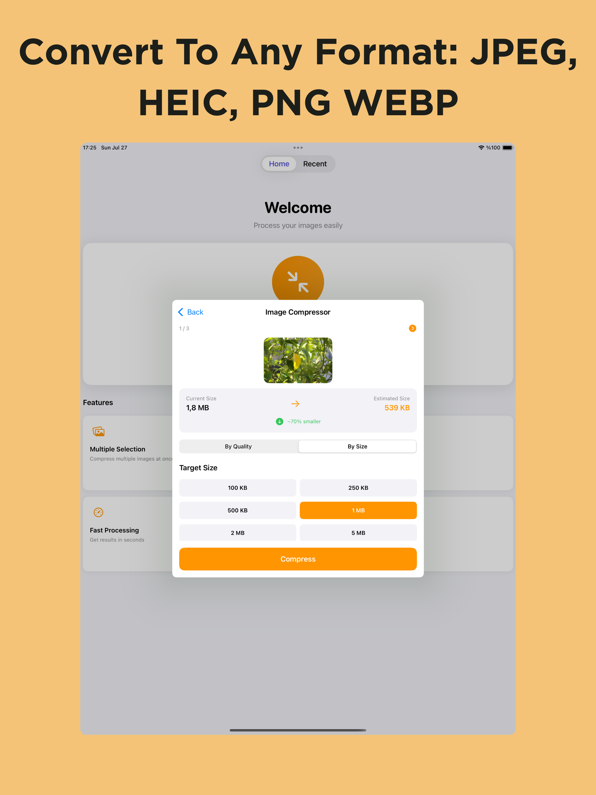Photo Compressor: Resize MB