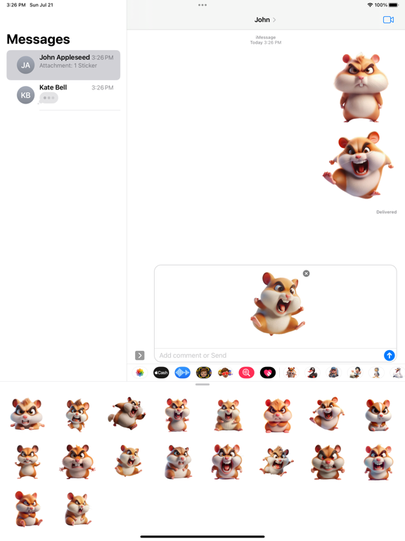 Screenshot #6 pour Angry Hamster Stickers