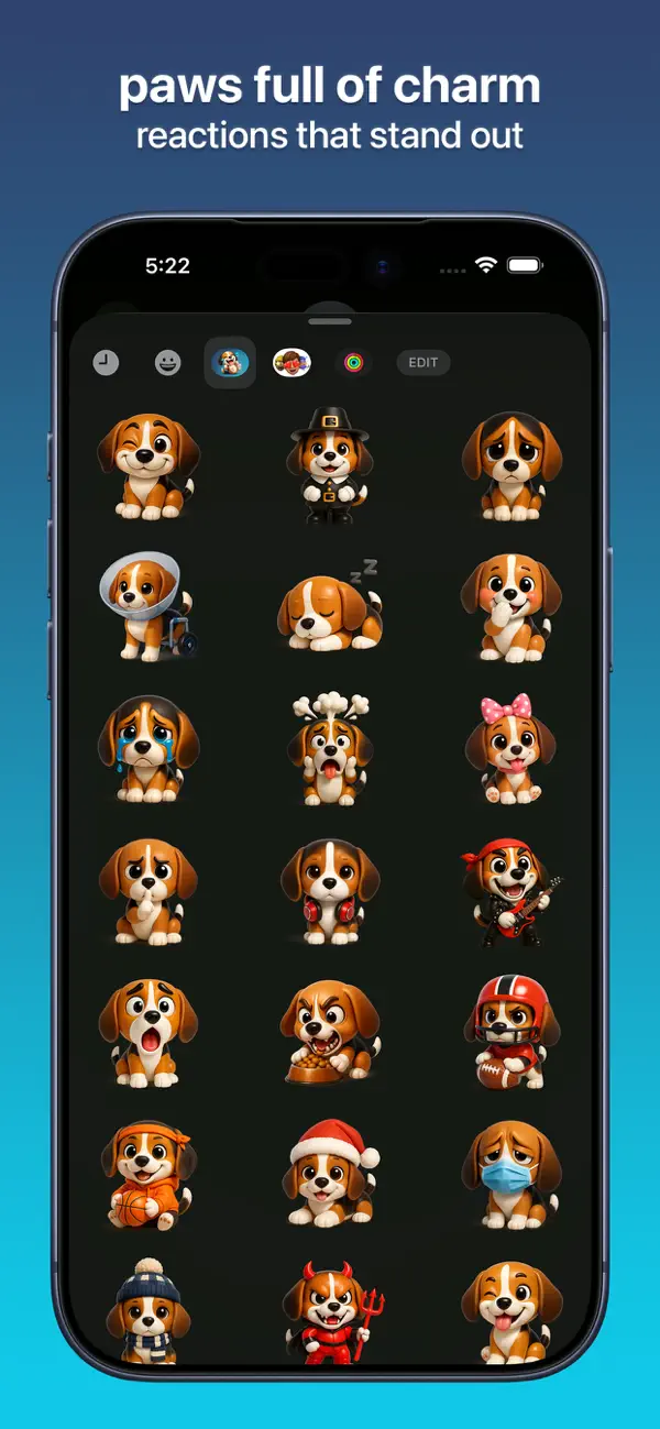 #4. Beagle Emojis (iOS) De: Luis Maldonado