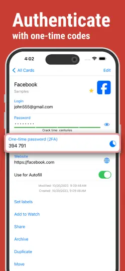 Скриншот SafeInCloud 1 на iPhone 3