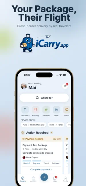 iCarry.app: Send to Vietnam screenshot 1