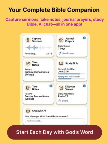 Bible Note Taker, Record, Chat iPad screenshot