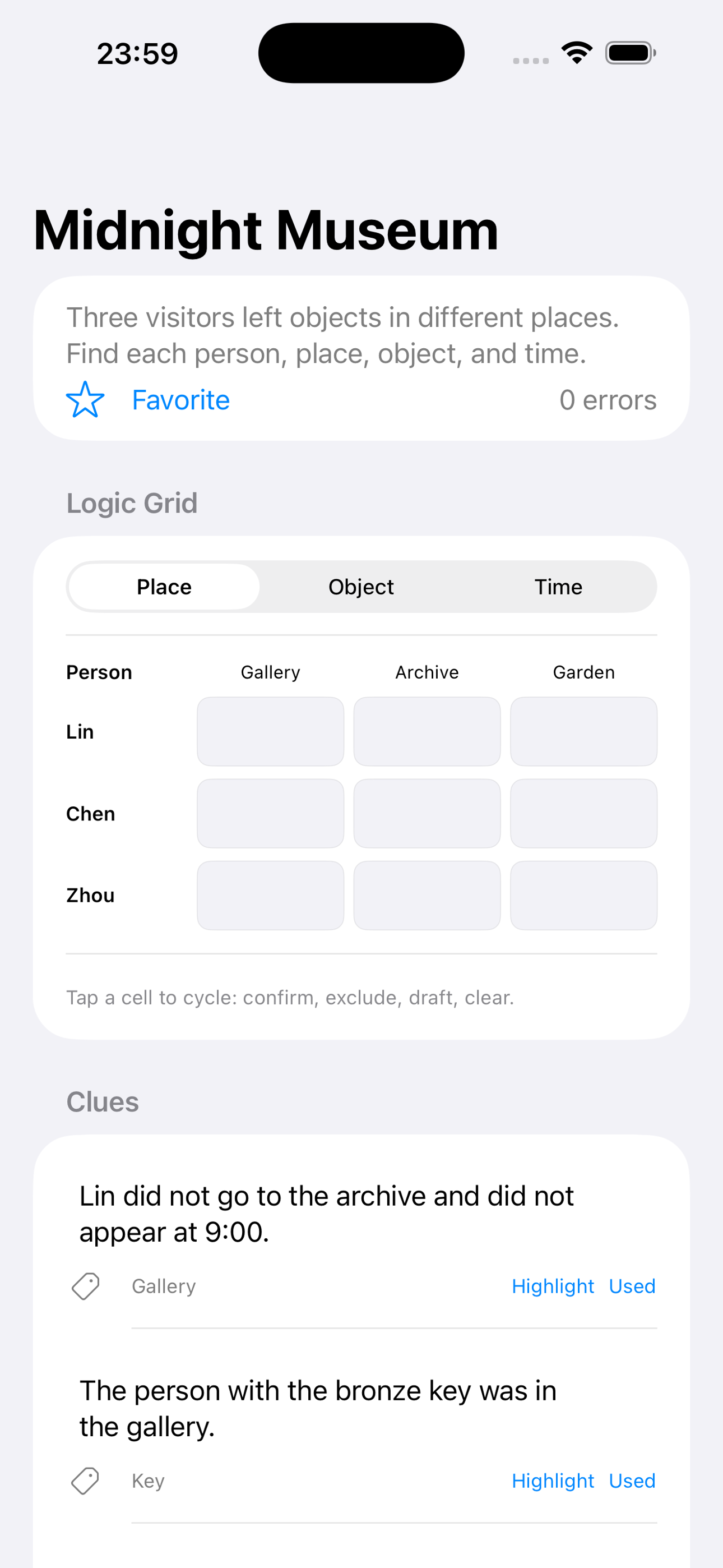 Logic Grid Mystery 2026 screenshot 3