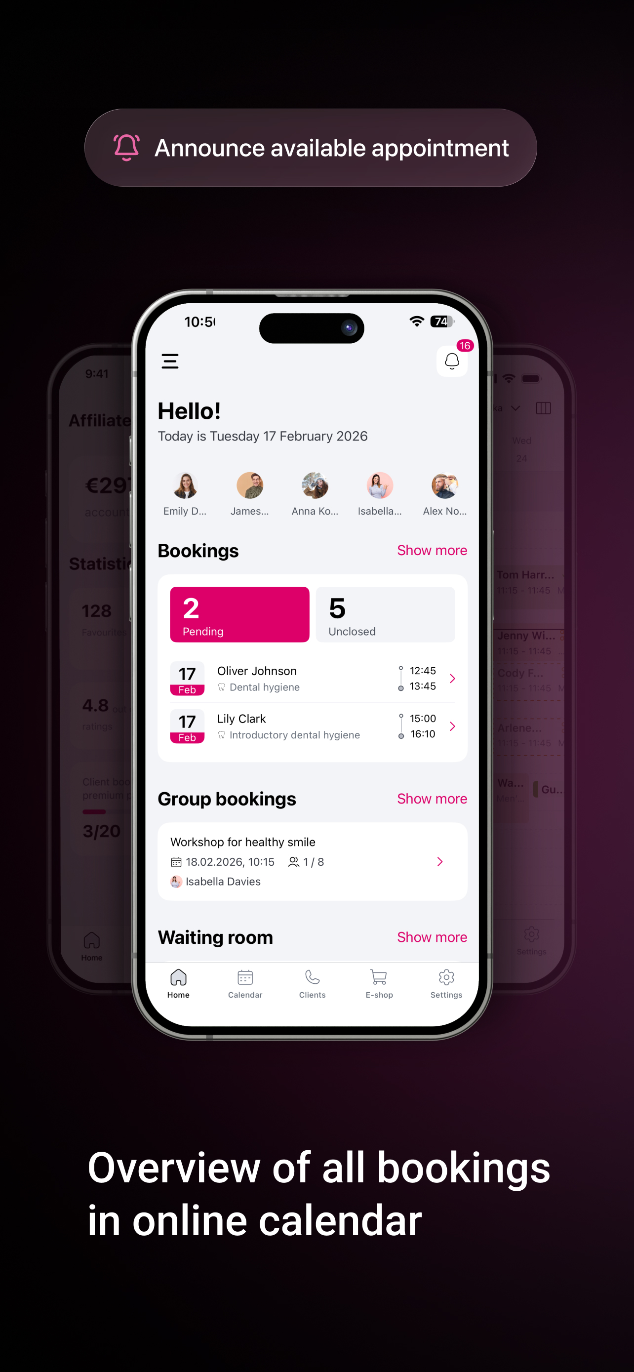 Notino Partner: Bookings