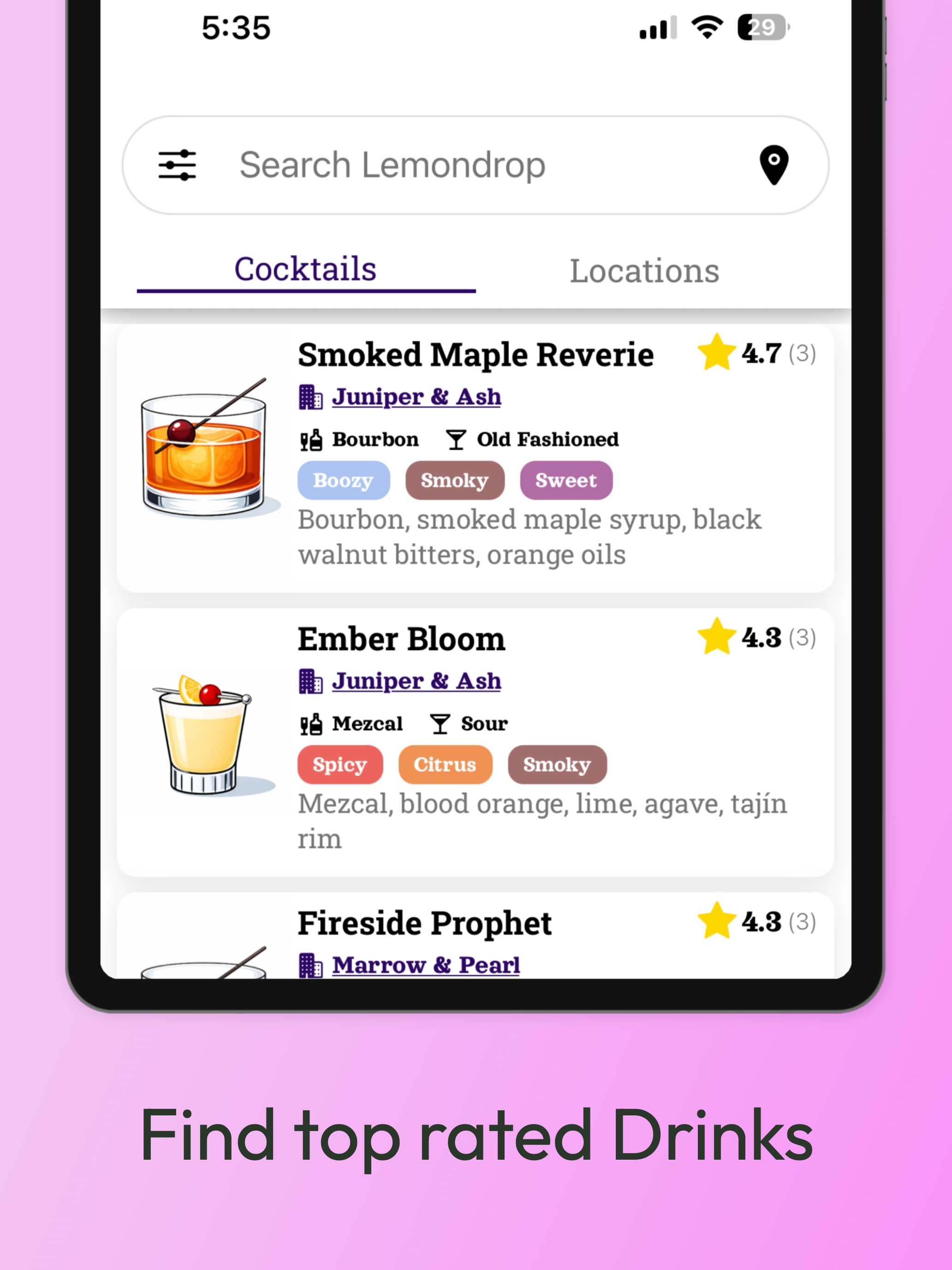 LemonDrop: Cocktails Near You