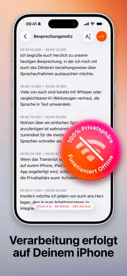 Screenshot von Transcription Pro auf dem iPhone 3