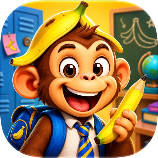 Funny Monkey In Banana Academy