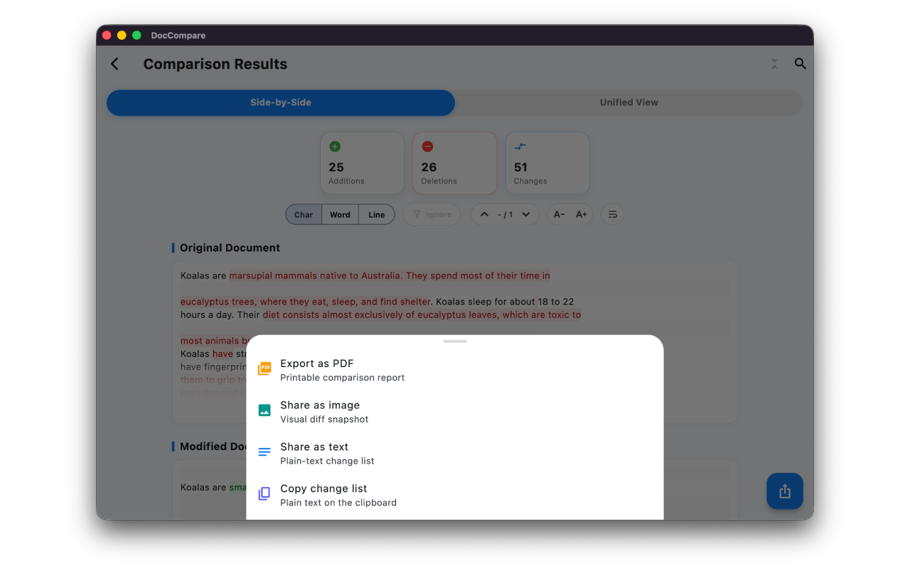 DocCompare: PDF & Word Compare screenshot 10