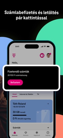 Telekom alkalmazás app screenshot