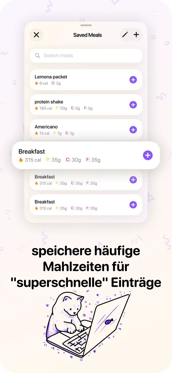 Amy Food Journal iPhone App Screenshot 5 – Gesundheit & Fitness