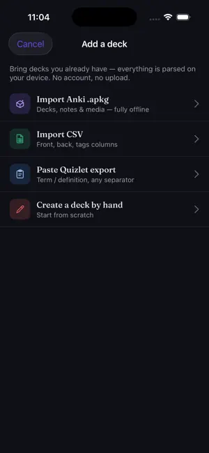 Recall: Flashcards & FSRS screenshot 2