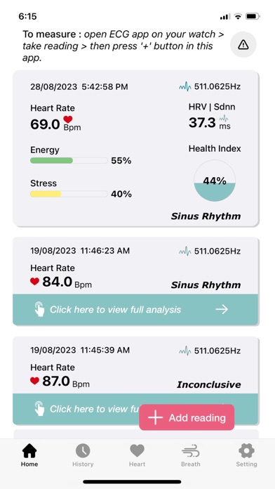 ECG heart analyze - watch Screenshot