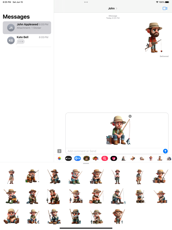 Screenshot #5 pour Sad Fisherman Stickers