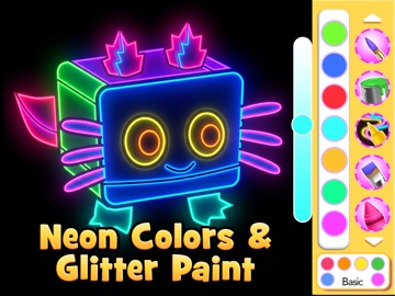 Rainbow Neon Coloring Book Kid iPad screenshot