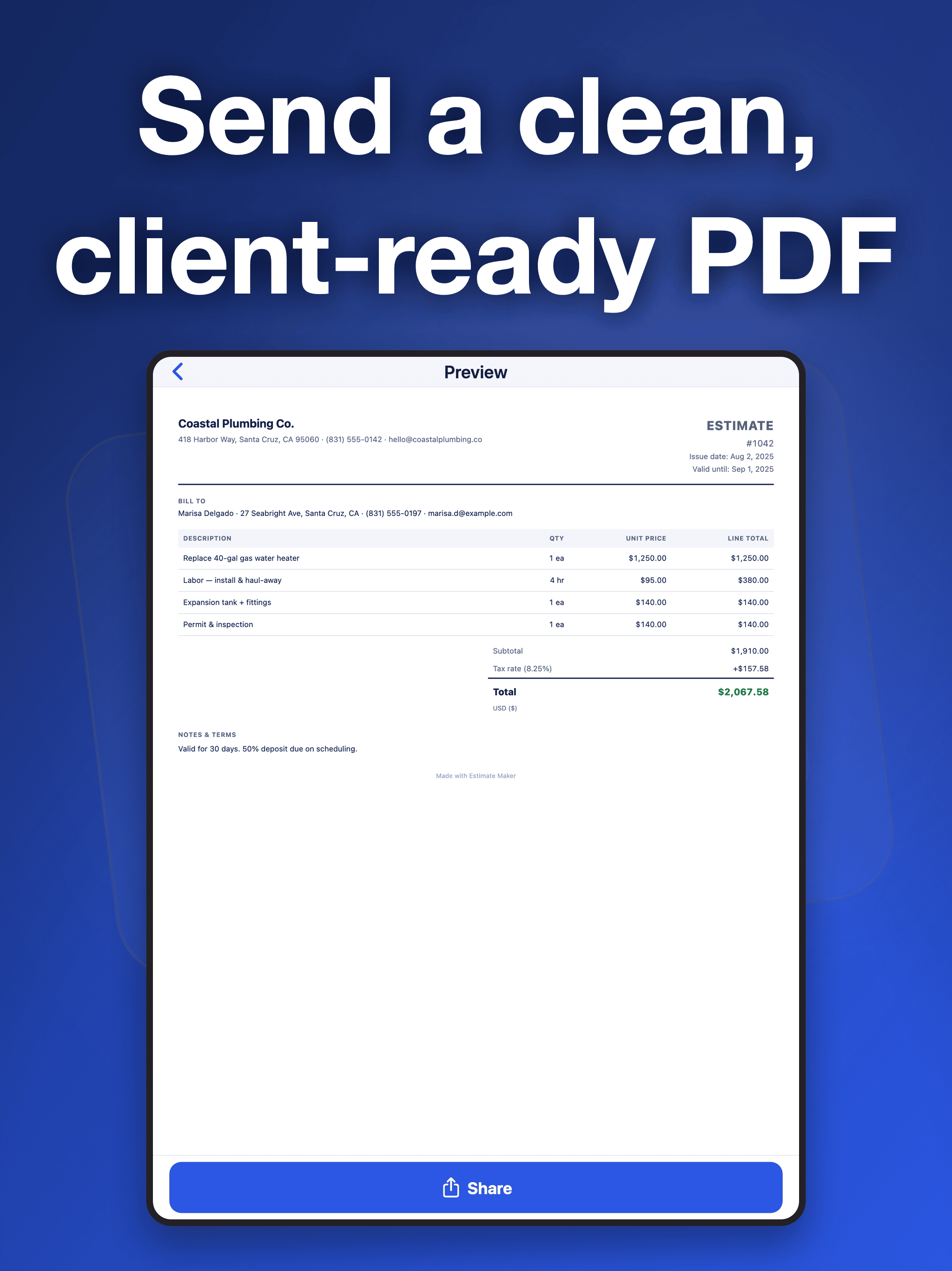 Estimate Maker: Quotes screenshot 7