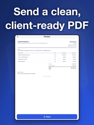 Estimate Maker: Quotes iPad screenshot
