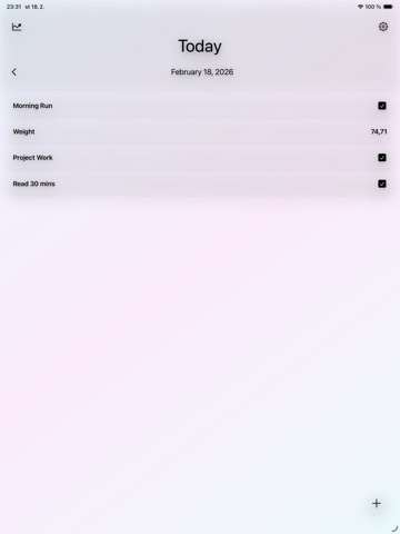 Simply Habit Tracker iPad screenshot