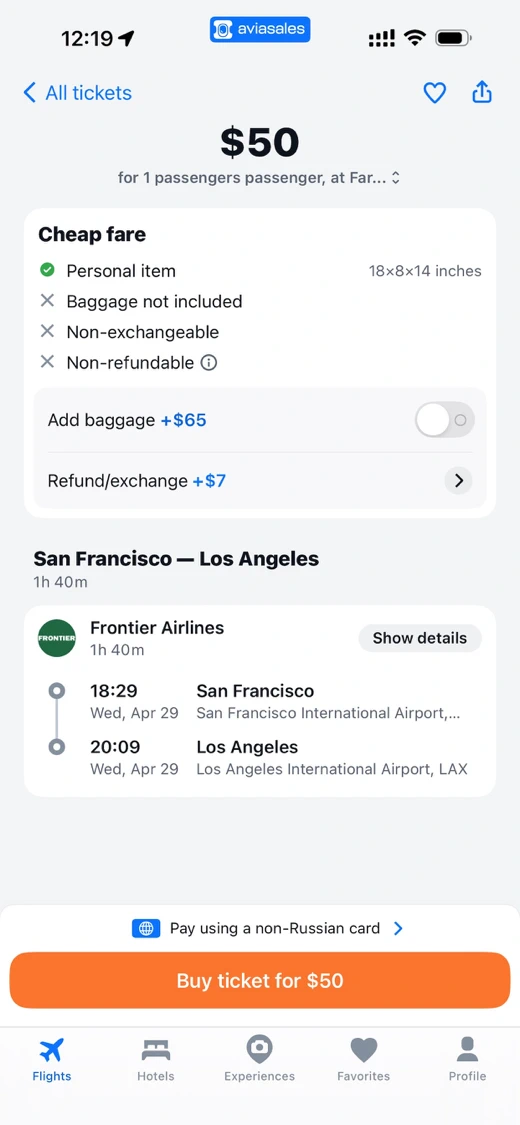 Aviasales. Cheap Air Tickets screenshot 9