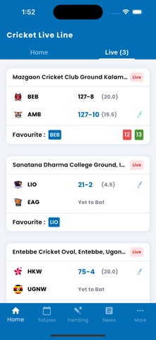 Cricket Live Score : Live Line iPhone screenshot