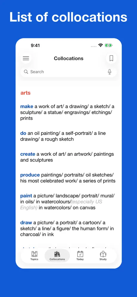 《English Collocations By Topics》App screenshot 2