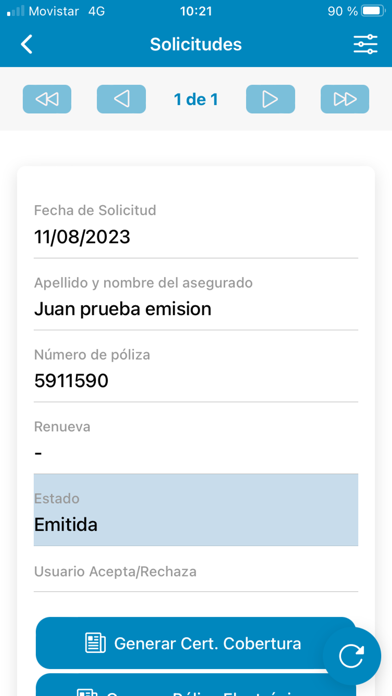 Victoria Seguros PAS Screenshot
