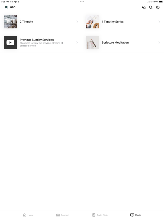 Grace Brethren Church iPad screenshot 3 - Education app