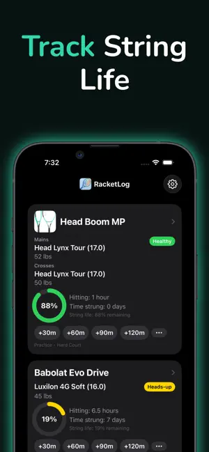 RacketLog screenshot 1