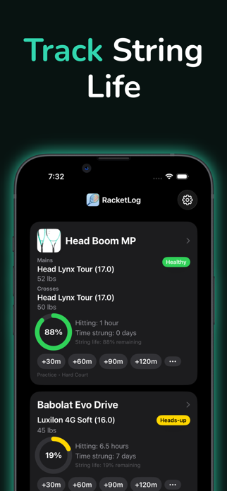 RacketLog Screenshot 1 of 8