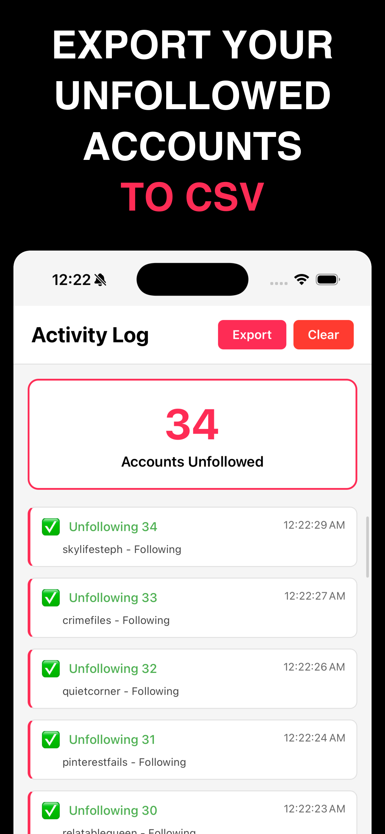 UnFollowAll for Instagram