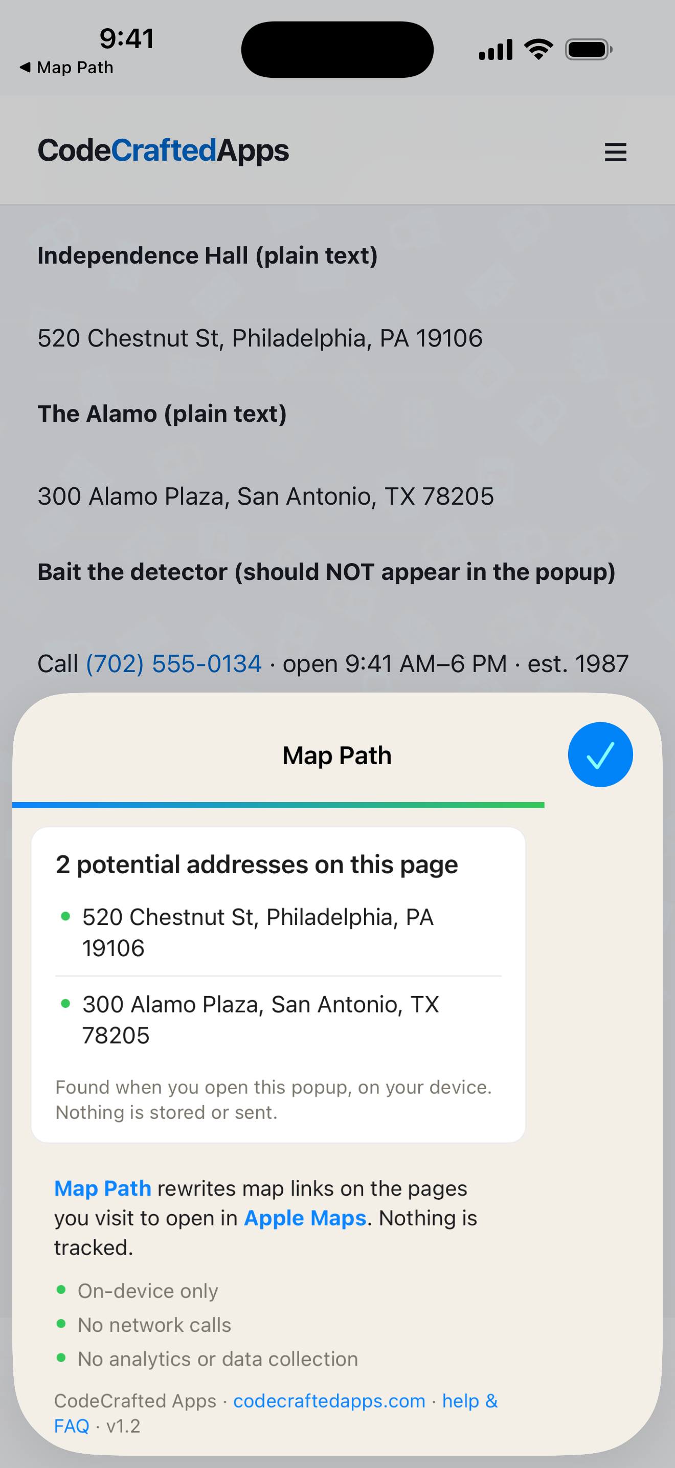 Map Path: Open in Apple Maps screenshot 5