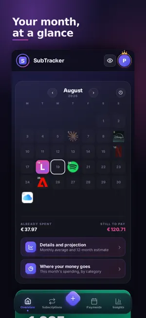 SubTracker: Subs & Instalments screenshot 1