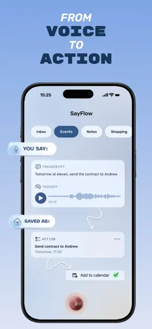 Sayflow: AI Voice Memos, Notes screenshot 1