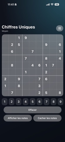 Chiffres Uniques screenshot