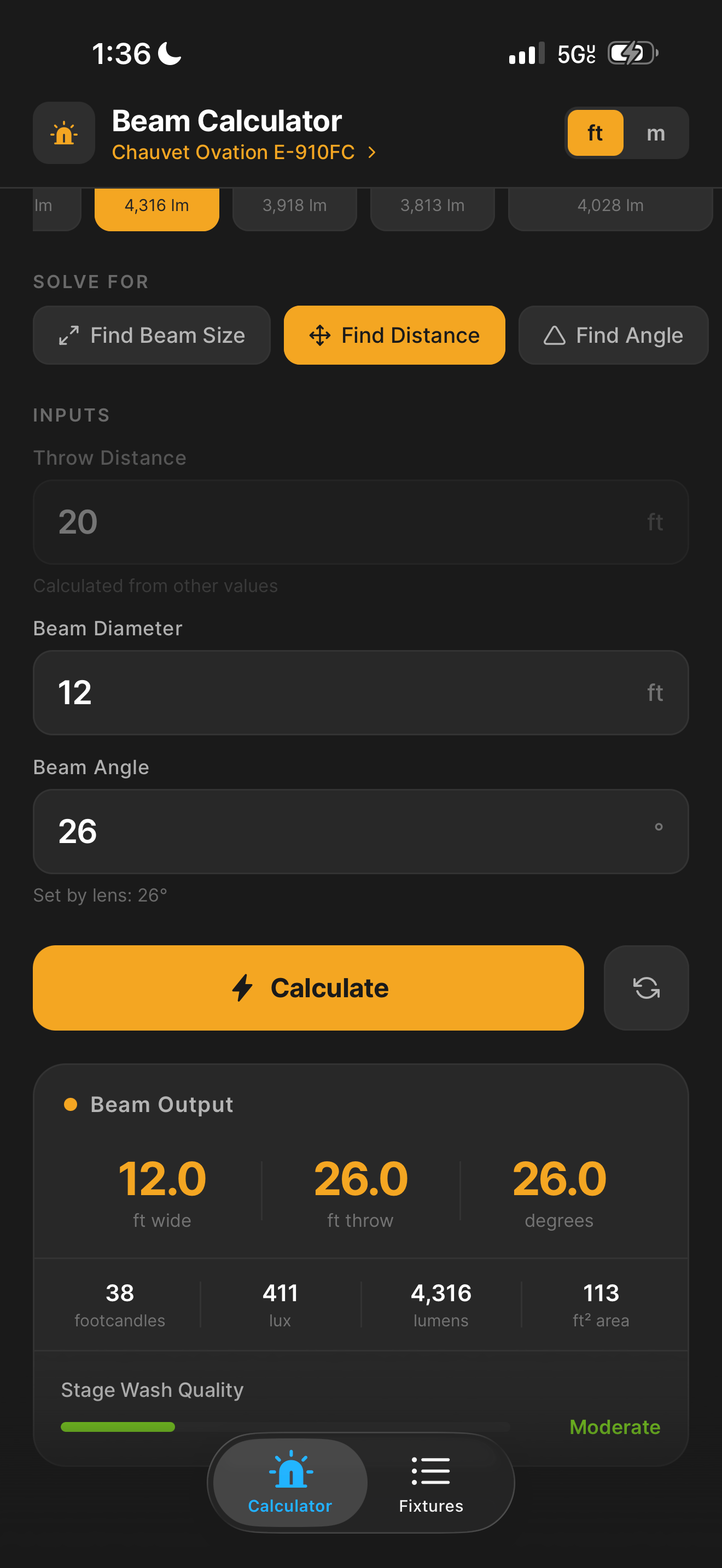 Stage Lighting Calculator