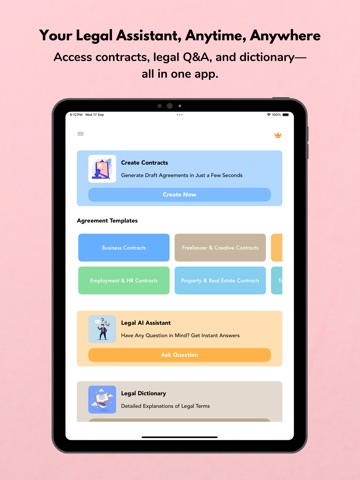 Contract Maker - Legal AI Help iPad screenshot