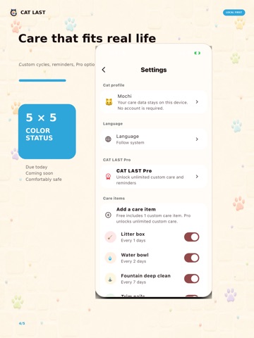 CAT LAST: Cat Care Tracker iPad screenshot
