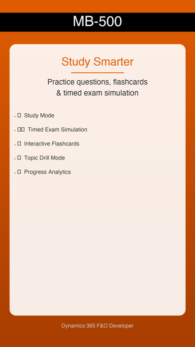 Screenshot #1 pour MB-500 D365 F&O Developer Prep