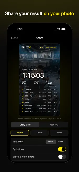 SPLITS8: Split Timer for HYROX screenshot 4