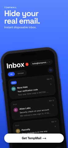 TempMail - Temp Mail Address Screenshot 1 of 7