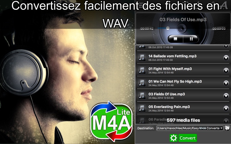 Screenshot #1 pour Easy M4A Converter Lite