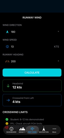 WingCalc iPhone screenshot
