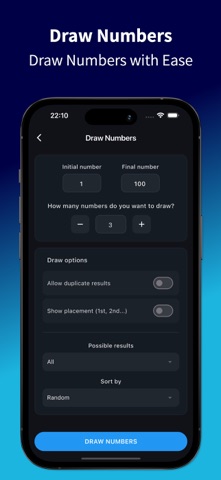 Raffle: Draw Numbers and Names iPhone screenshot