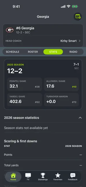Georgia Football Schedules screenshot 4