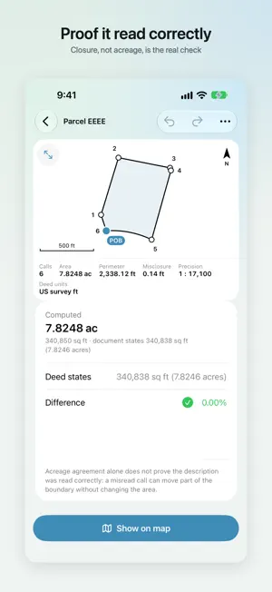 Deed to Map: Metes & Bounds screenshot 3