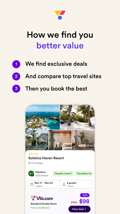 Vio.com: Hotels & travel deals Screenshot