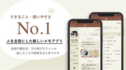 できること・使いやすさ No.1 人を主役にした新しいメモアプリ