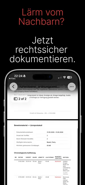 Ruhestörer – Lärmprotokoll screenshot 1
